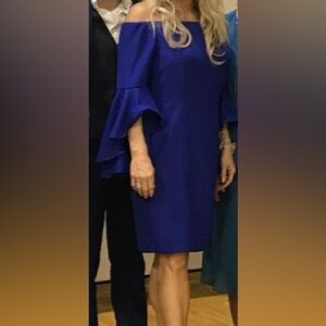 VENUS Royal Blue One Shoulder Dress